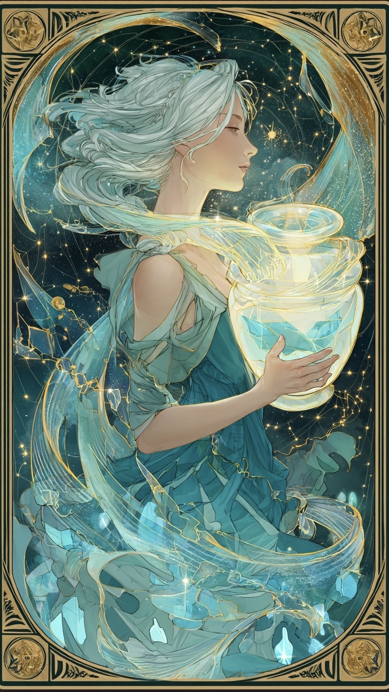 Aquarius zodiac card - Air element
