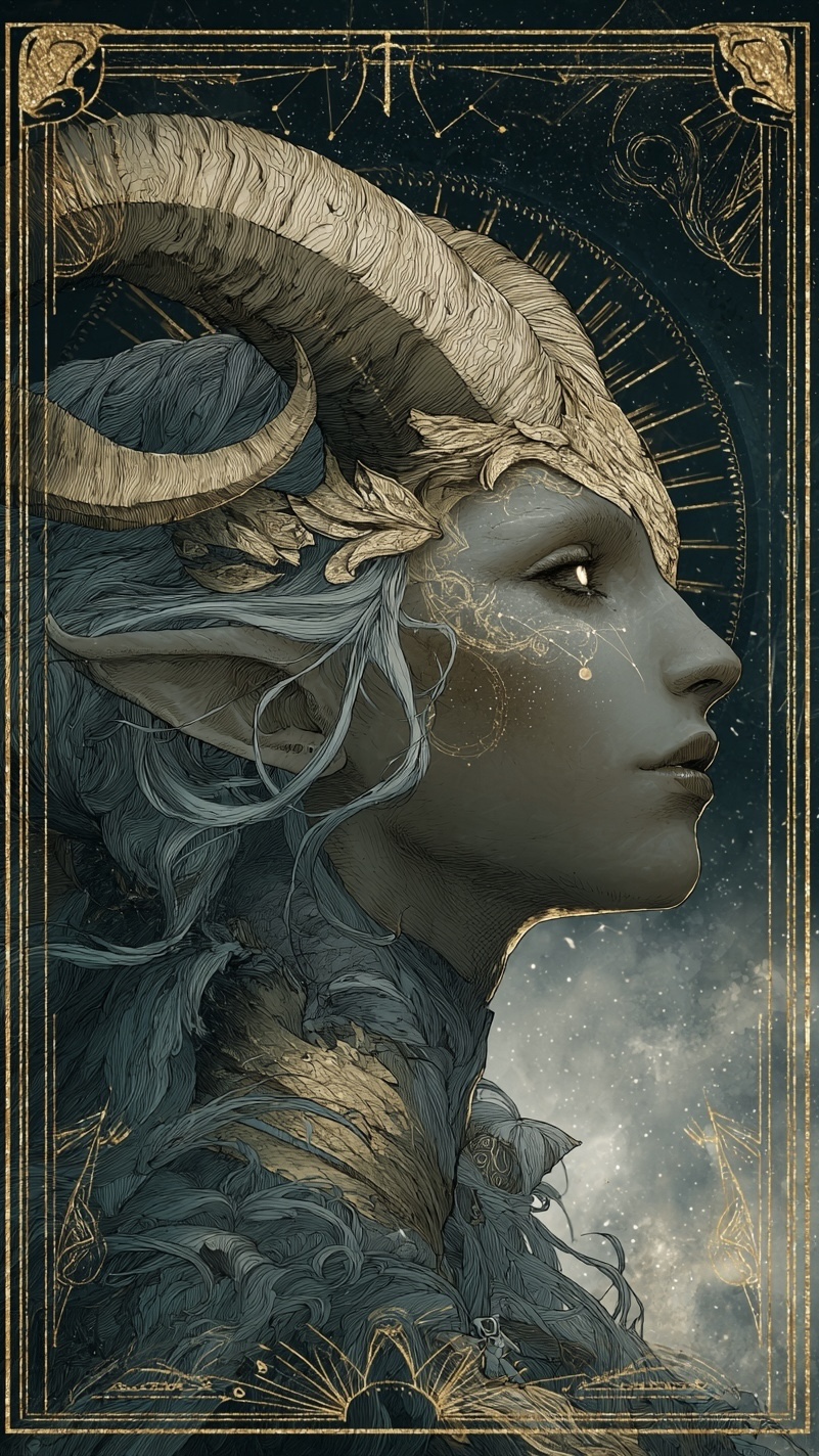 Capricorn zodiac card - Earth element