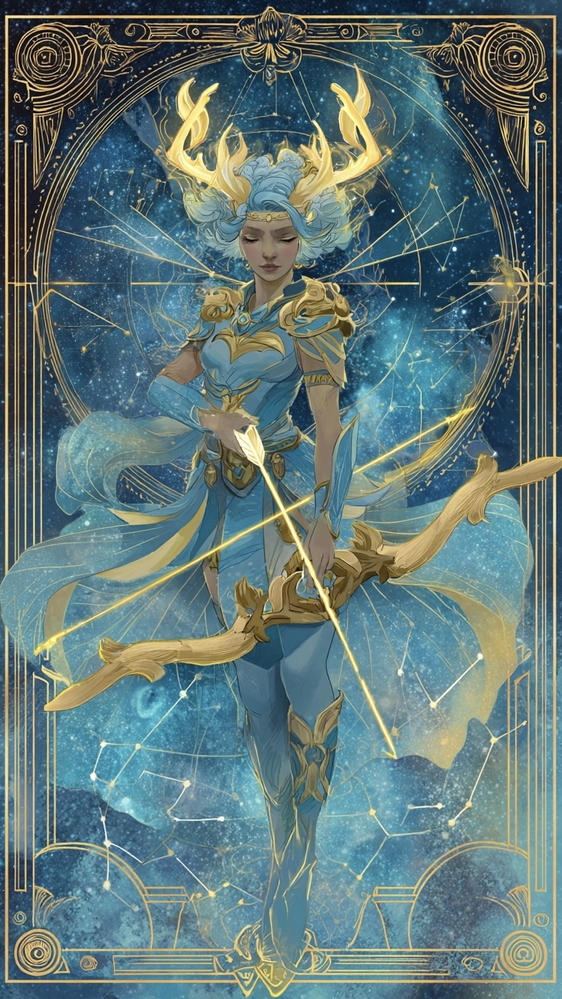 Sagittarius zodiac card - Fire element